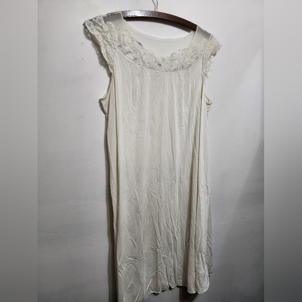 VINTAGE ROSES AND LACE SLIP BABYDOLLCORE DRESS - Picture 10 of 13